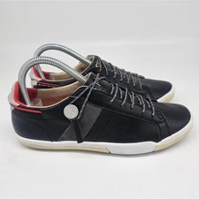 Plae Mulberry Black Red Full Grain Leather Unisex Casual Sneakers