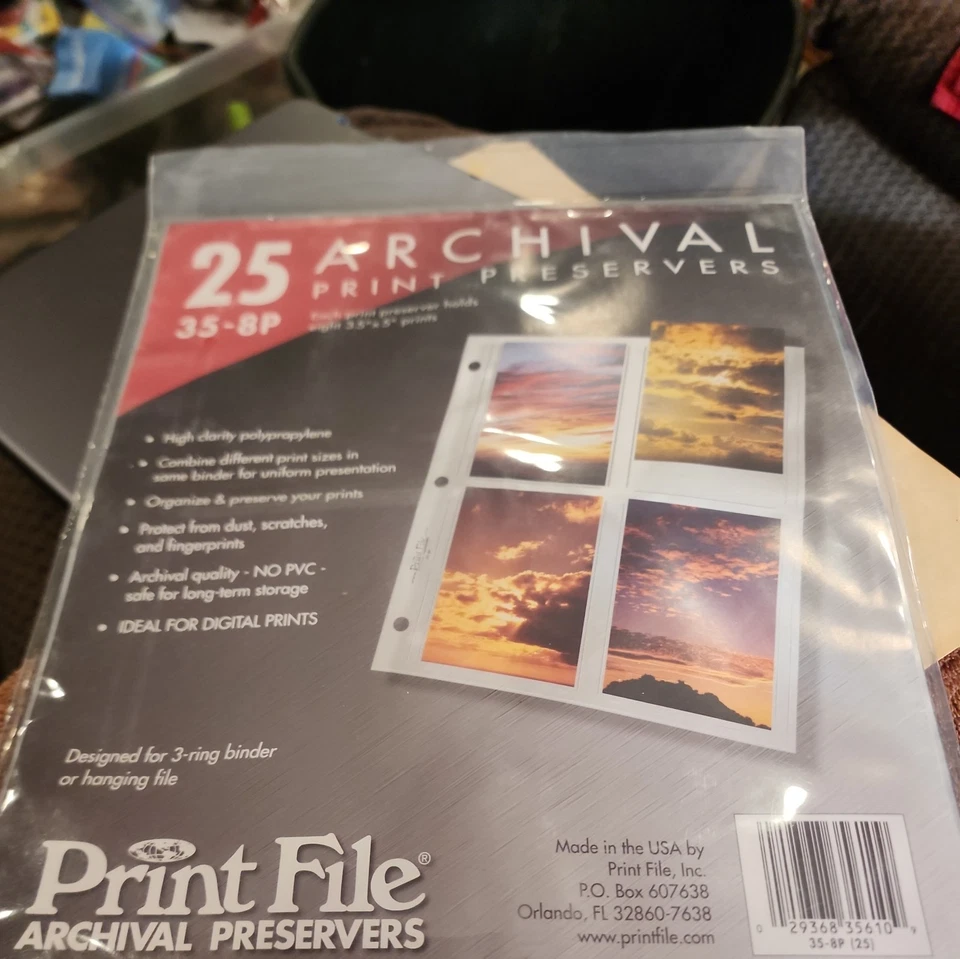 Print File ARCHIVAL PRINT PRESERVERS 35-8P. HOLDS 8 3.5x5" PRINTS 4 ON EACH SIDE - Image 2 of 4