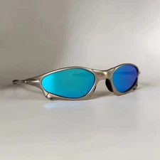 Oakley Penny & Juliet X-Mental Sunglasses Silver Frame/Light Blue Lens
