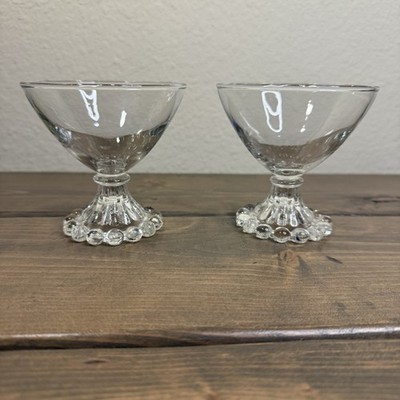 Anchor Hocking Berwick Boopie Liquor Glasses Vintage Beaded 3.75  Set Of 2