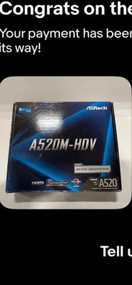 ASRock A520M-HDV AM4 AMD A520 SATA 6Gb/s Micro ATX AMD Motherboard