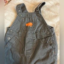 Carters 0/3M Overalls Unisex Boys Girls Grey Orange Safari Animal Spring Summer