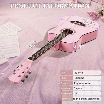 Ktaxon 38in Beginner Wood Acoustic Guitar Strap for Student Beginner Gift Bag