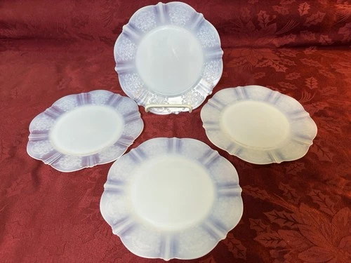 Lot 4 Dinner Plates Macbeth Evans American Sweetheart Monax White  Vintage 8”