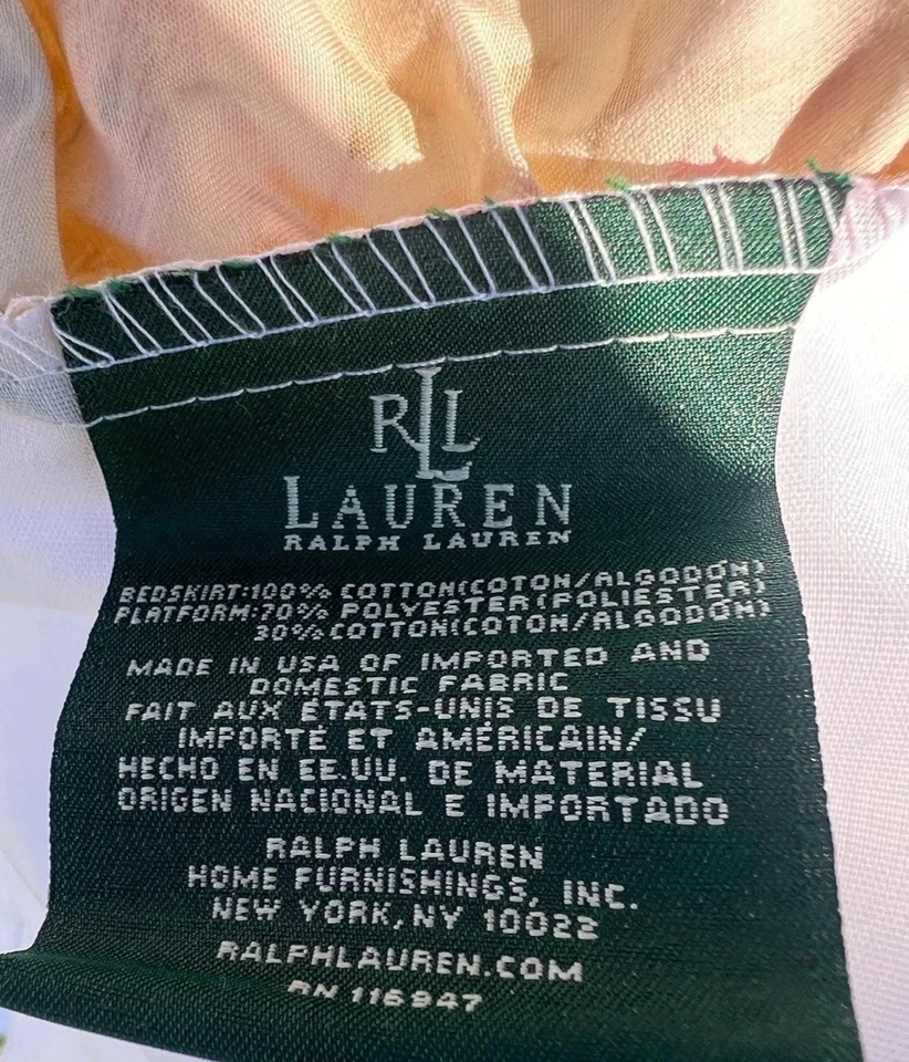 FALDA DE CAMA RALPH LAUREN WOODSTOCK FLORAL ROJA/ROSA/CREMA CAL KING SIZE 14 GOTAS Foto 3 de 3