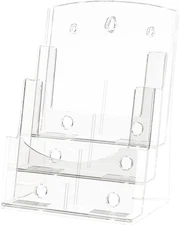Acrylic Brochure Holder 8.5 x 11 inches, 3 Tier Clear Plastic Flyer Holder Displ