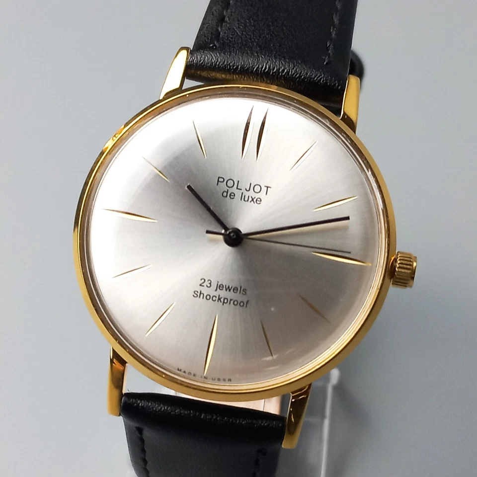 Reloj Pulsera Hombre Vintage Poljot De LUXE Ultra Delgado Soviético 23 Joyas Foto 3 de 4