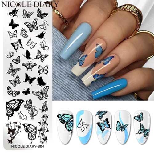 Butterfly Nail Art Rose Heart Love Spring Flower Stamping for Nails Stencil Tool - Bild 1 von 44