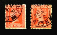 🔹AUSTRALIA - 1890 VICTORIA - QUEEN VICTORIA - TWO - ONE PENNY RED - STAMP DUTY 