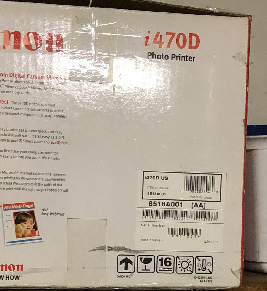 Canon i470D Photo Printer Inkjet Desktop Brand New Open Box. Never Used - Image 2 of 4