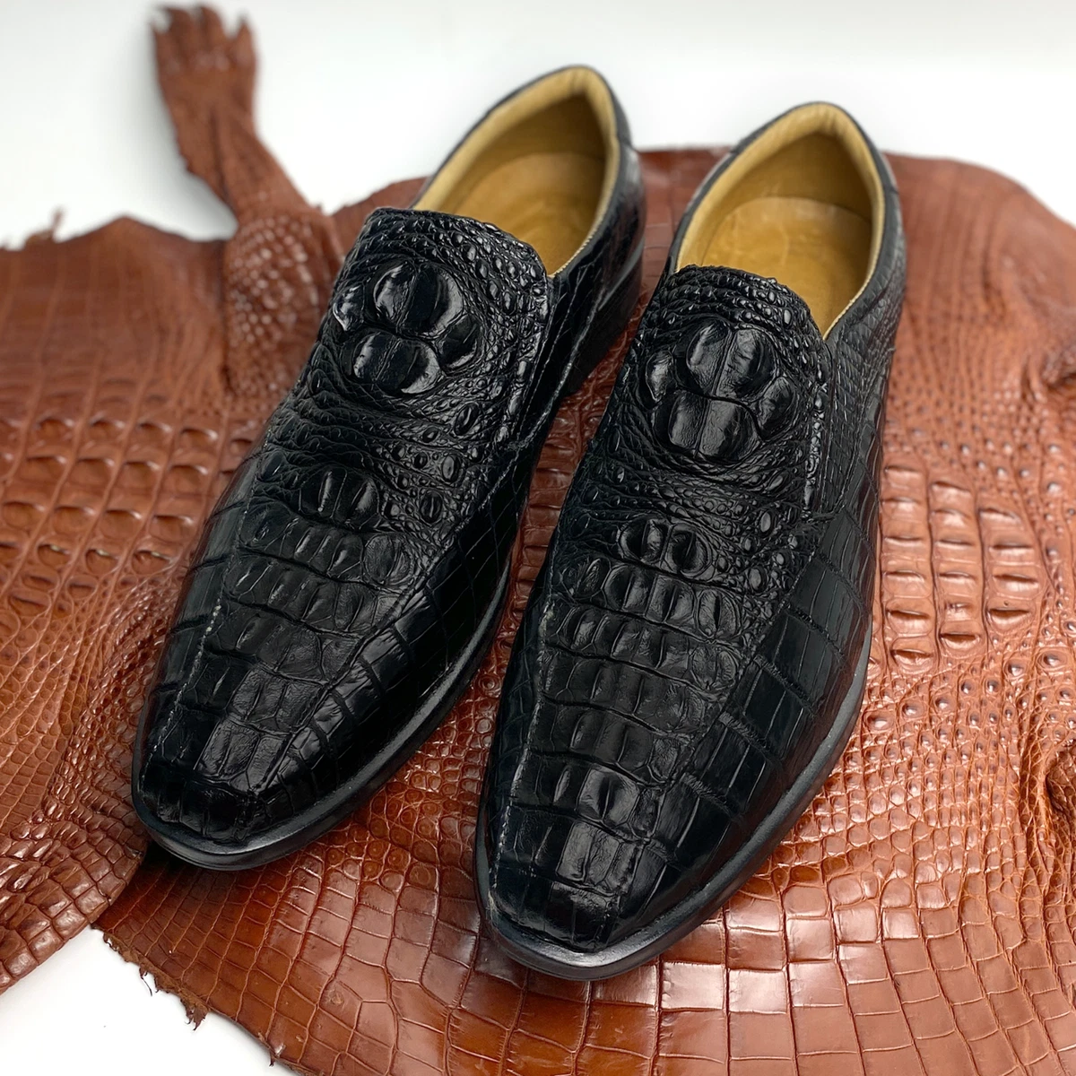 Shoes made best sale of crocodile skin