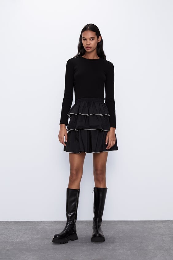 NWT - Zara, Women's Black Ruffle dress in Black. Size: S | eBay
