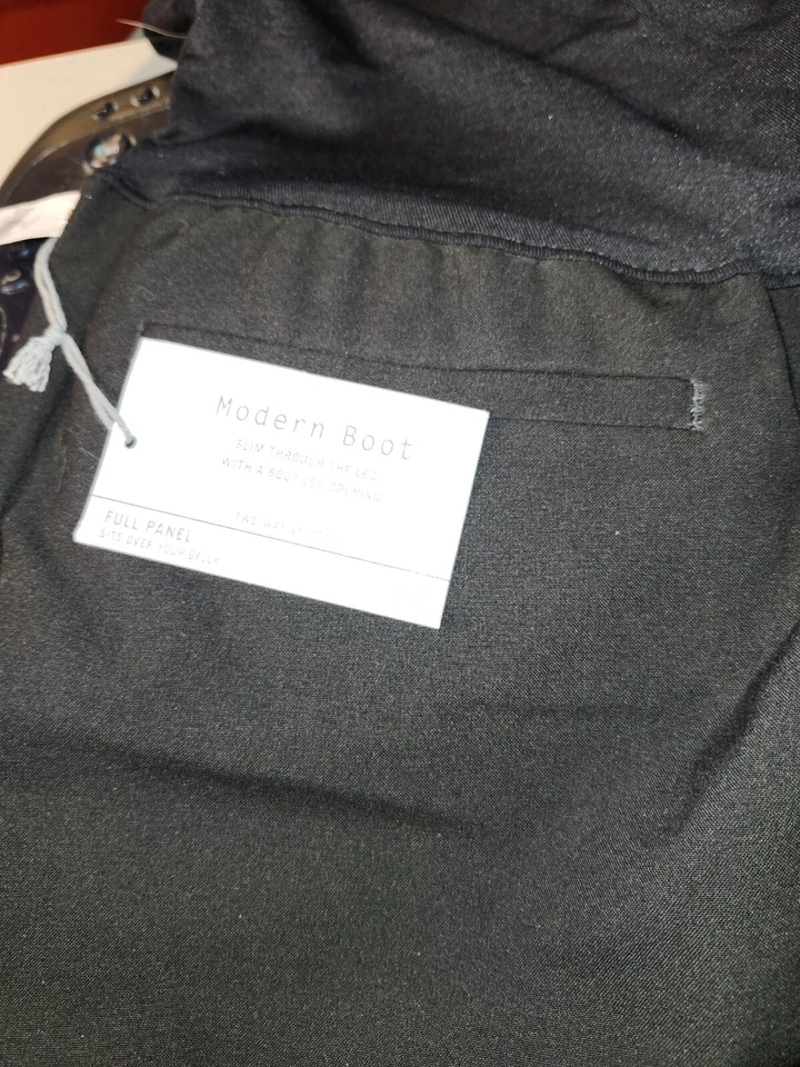 NWT Gap Maternity Full Panel Modern Boot Stretch Black Pants 2 REGULAR - Image 2 of 4