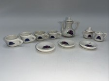 Vintage 12 Piece   Miniature Tea Set  Porcelain Child/Doll House
