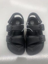 Baby Gap Unisex Black Sandals 7-8 Child's Size New With Tags Adjustable Strap