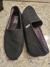 BOBS From Skechers Womens Bobs Plush - Peace & Love Loafers Shoes 7M Black