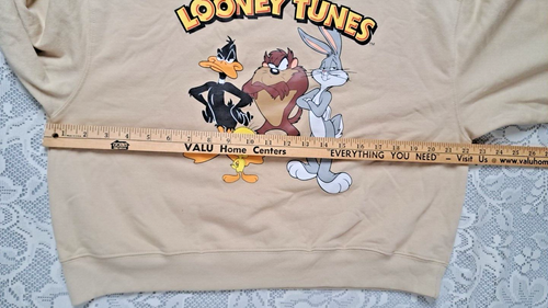 Looney Tunes Sweatshirt Youth XL 15-17 Beige Graphic Print Sweater Hoodie New - Picture 8 of 10