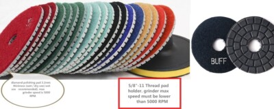 4'' stone granite marble polishing pad 49+1 masonry floor countertop polish renew