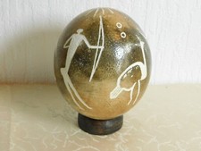 Ostrich Egg Artist "Elephant Hunting Scene, Bow Or Bow", Easter, Egg of