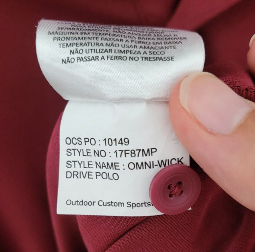 Columbia Omni Wick Red Golf Polo Mens Size Medium M Short Sleeve 100