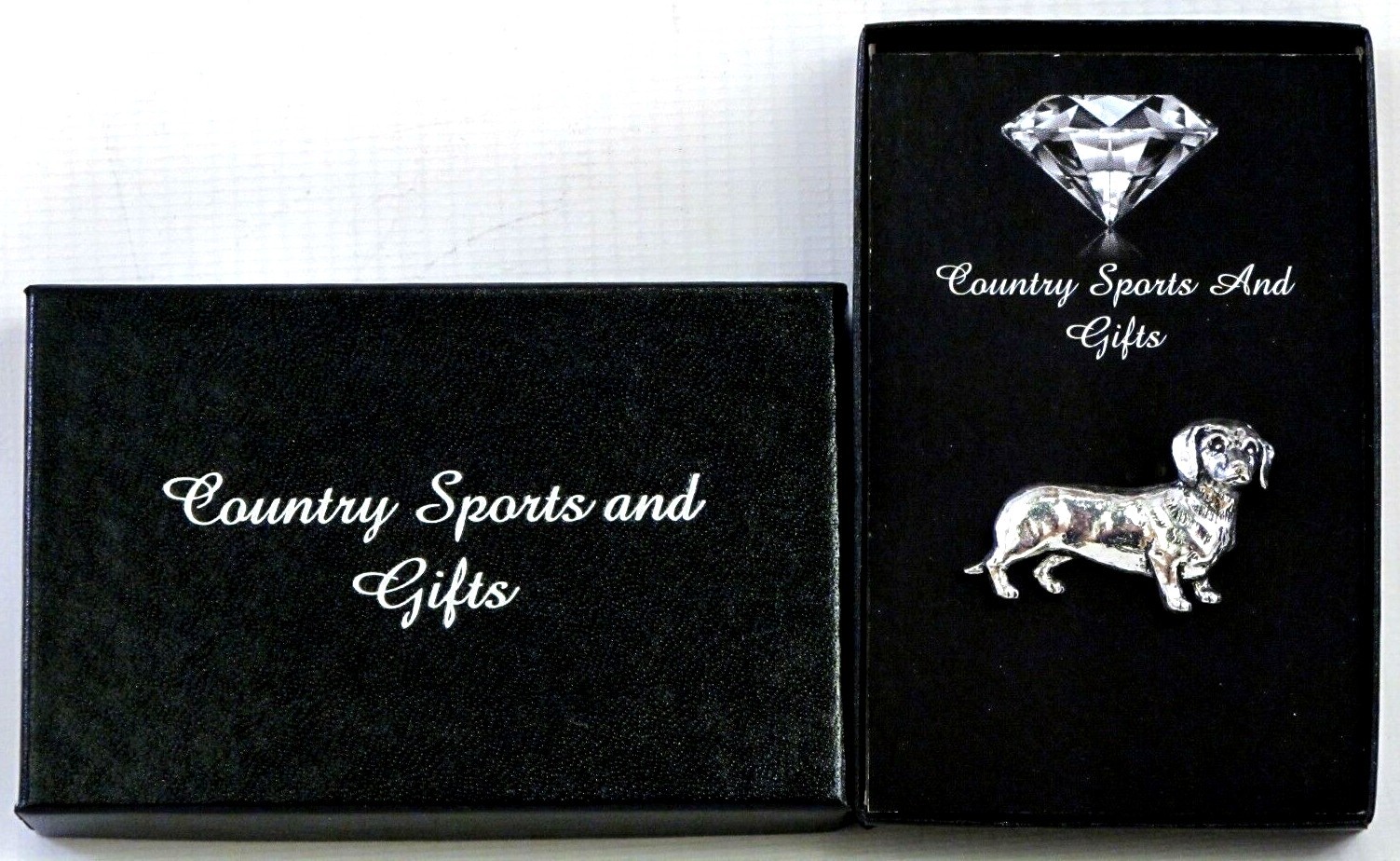 Handmade Dachshund Pewter Pin Badge - English Lapel Brooch in Gift Box for Dog Lovers