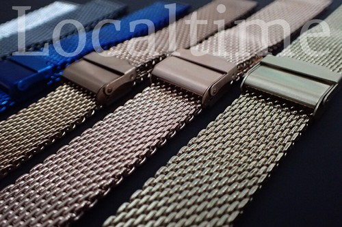 Milanaise Shark Mesh Watch Bracelet Adjustable Safety Clasp 6 Colours 3 Lengths - Picture 10 of 18