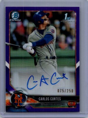 2018 Bowman Draft #CDA-CC Carlos Cortes Autographs Purple Refractor #/250