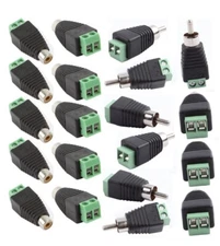 20PCS Phono RCA Male&Female Plug TO AV Screw Terminal Video AV Balun Connector