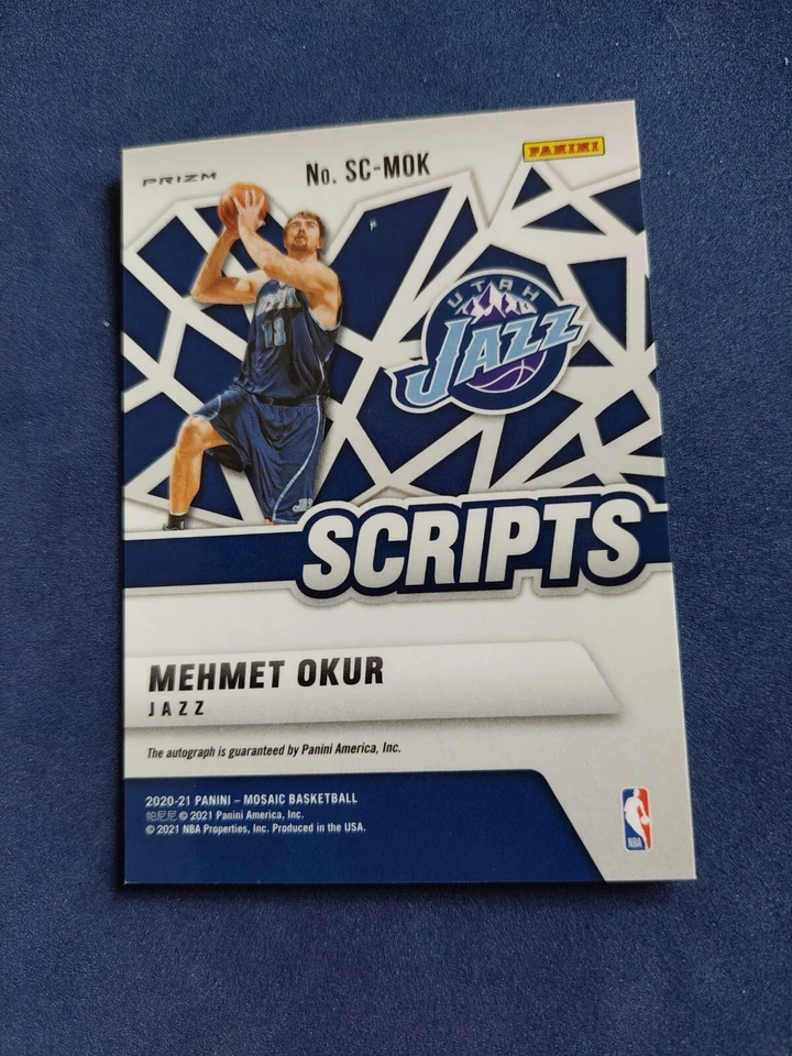 Mehmet Okur 2020-21 Panini Mosaic Scripts Orange Mosaic Prizm Autograph-Jazz - Image 3 of 3