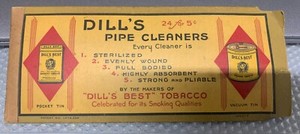 Vintage Dill's Pipe Cleaners package with cleaners - oldest I have seen