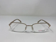 ClearVision CV Alexis Gold Plastic Semi Rim Optical Eyeglasses Frame 51-18-130