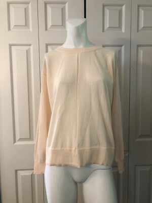 Sandro Paris Women Sweater Pullover Light Weight Soft Peach 87% Cotton Sz 1 XS