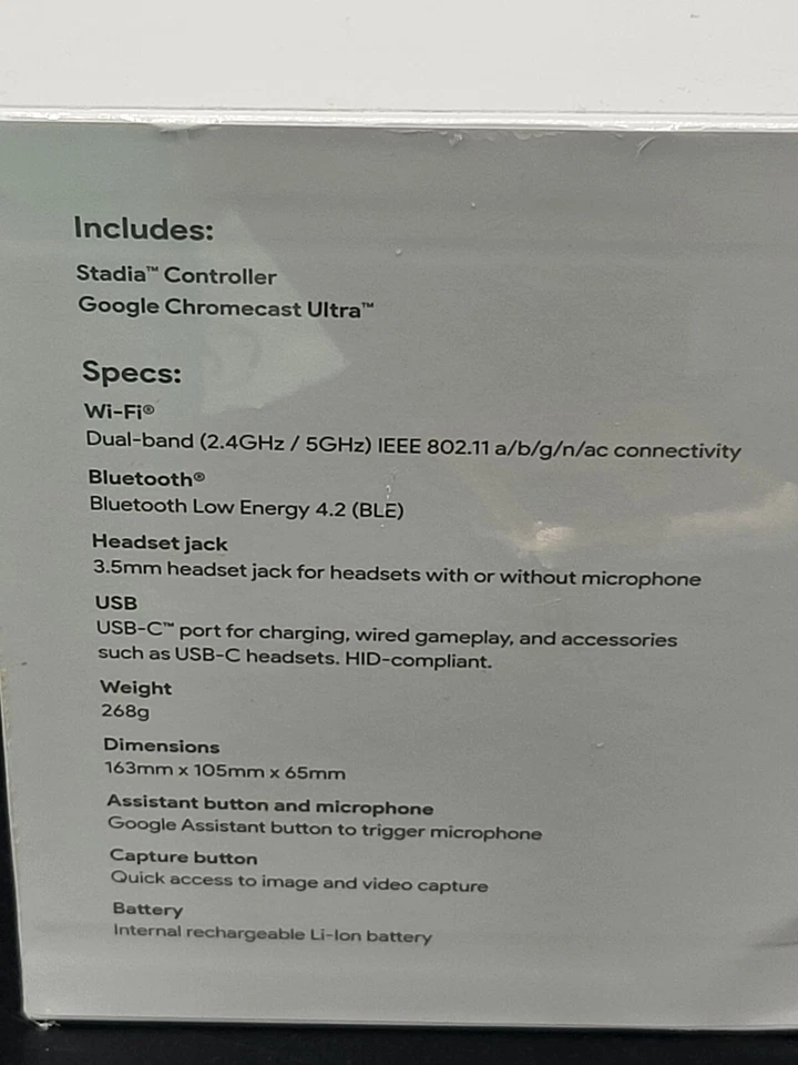 Google Stadia Premiere Edition Controller + Chromecast Ultra 4K (NEW) - Image 3 of 4