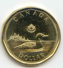 Canada 2015 Loonie Canadian 1 Dollar $ Exact Coin Shown UNC