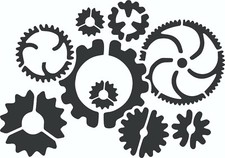 Steampunk Cogs Re -Usable Stencil 7.5 inch x 10.5 inch