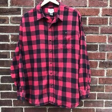 Men's Red and Black Buffalo Plaid Flannel Long Sleeve Shirt Size XLarge XL