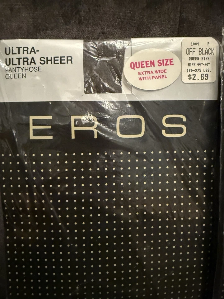 Paquete de 2 pantimedias Eros Ultra-Ultra transparentes de nailon negras talla: talla Queen Foto 3 de 4