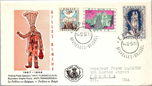 Belgium FDC 1957 -   Folklore - Anti TB Stamps - Brussel - F29644
