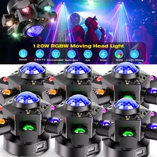 4in1 Moving Head Light 6 Arm LED 120W Beam Light RGBWDMX DJ Disco Effect Light