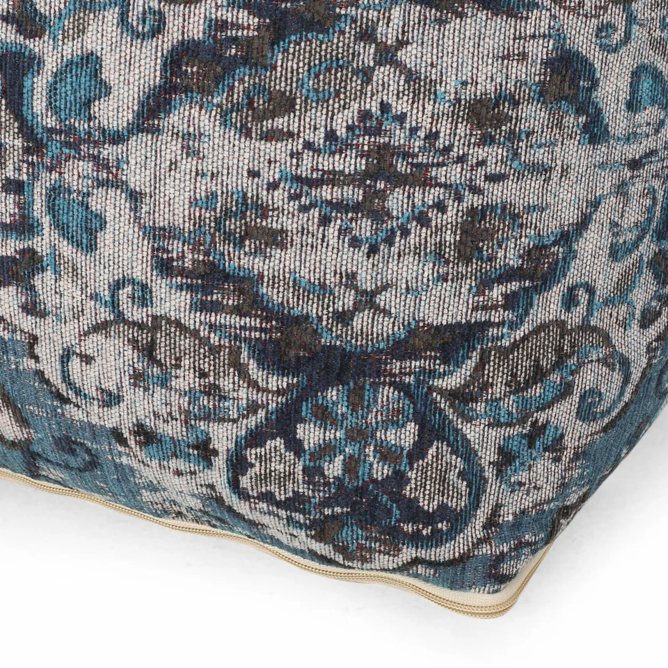 Ткань бохо ручной работы восточный кубический пуф, синий - Изображение 4 из 4