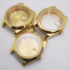 36mm/39mm sapphire gold watch case fit NH35 NH36 Miyota 8215 ETA 2824 movement