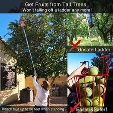 Poste recolector de frutas con cesta herramienta telescópica recogedora de frutas con mango largo