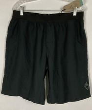 Prana Breathe NWT Mens MOJO Elastic Waist Shorts Large L Black Poly Hiking New
