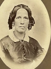CDV Photo Woman Ringlet Curls Keene, NH New Hampshire