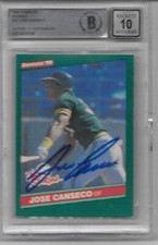 Jose Canseco 1986 Donruss The Rookies Baseball RC Card A's Auto BGS 10 Autograph