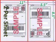 3000 Shipping Blank Labels 8.5x5.5 Paypal Self Adhesive