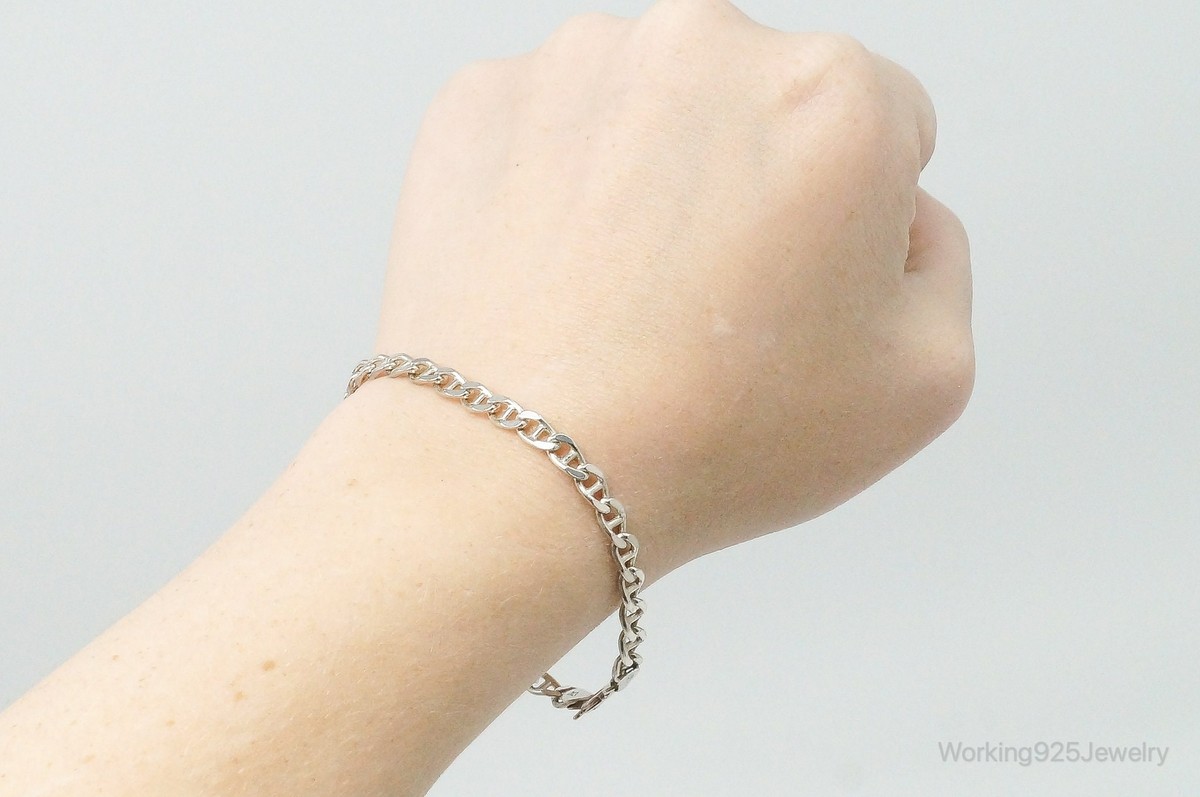 アクセサリー Vintage Italian Silver Bracelet Vintage Italian Designer Sterling Silver Chain Bracelet | eBay