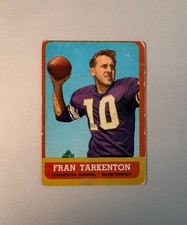 Fran Tarkenton Cards, Rookie Card and Autographed Memorabilia Guide 9