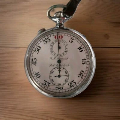 Vintage C.L. Guinand Split Second Mechanical Stop Watch Valjoux 57 Runs Swiss