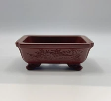 Purple yixing clay bonsai pot mame size with cloud feet Chinese 